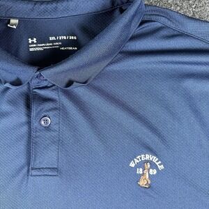 WATERVILLE GOLF LINKS Under Armour Mens Polo Shirt XXL Blue Ireland Performance